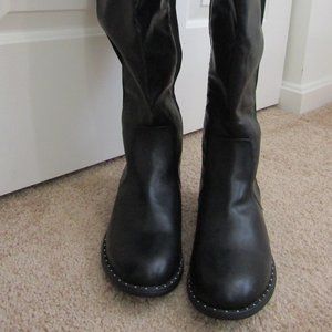 Black Over the Knee Wide Calf Boots